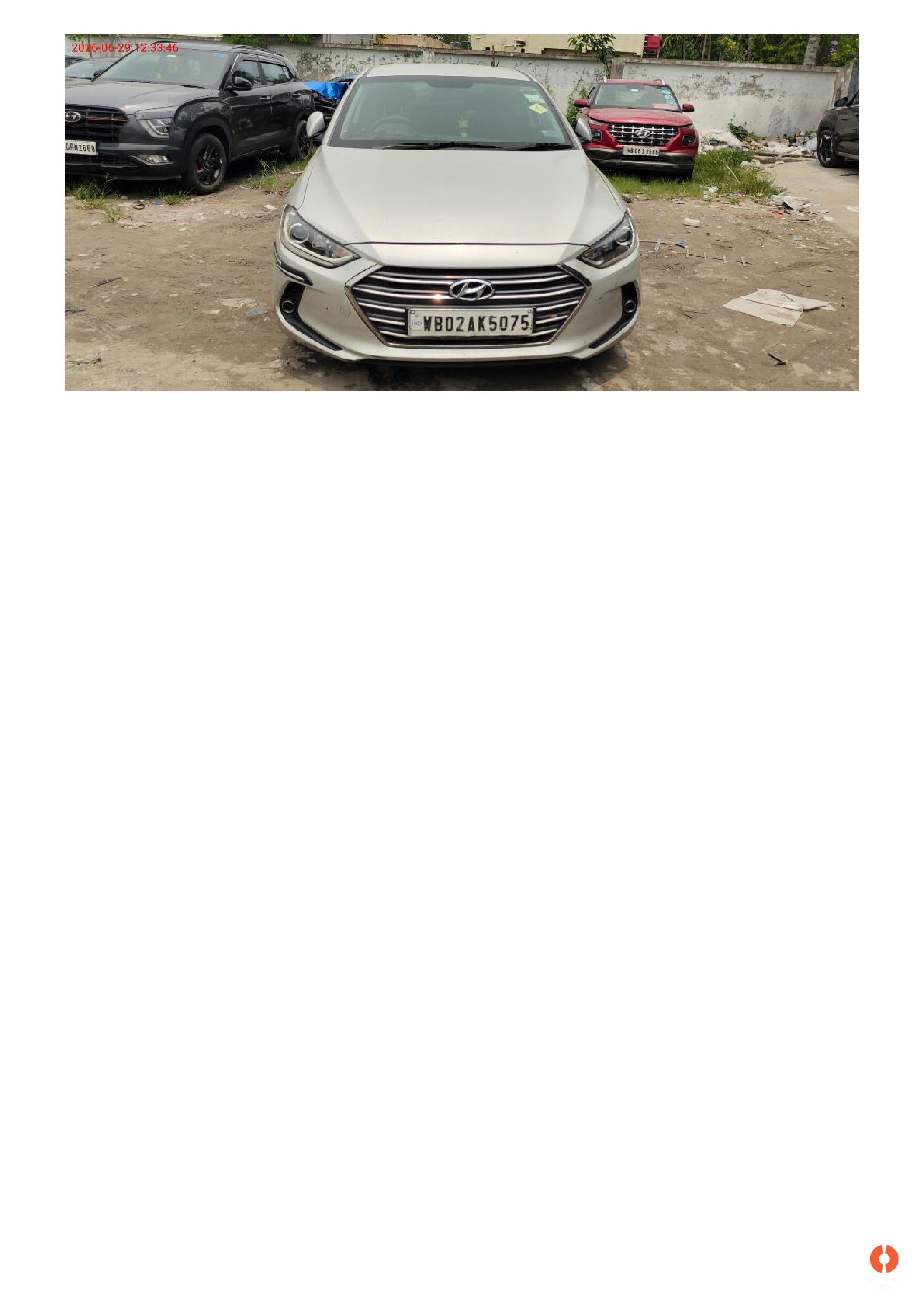 FLOOD LOSS - Hyundai Elantra VTVT AUTO SX