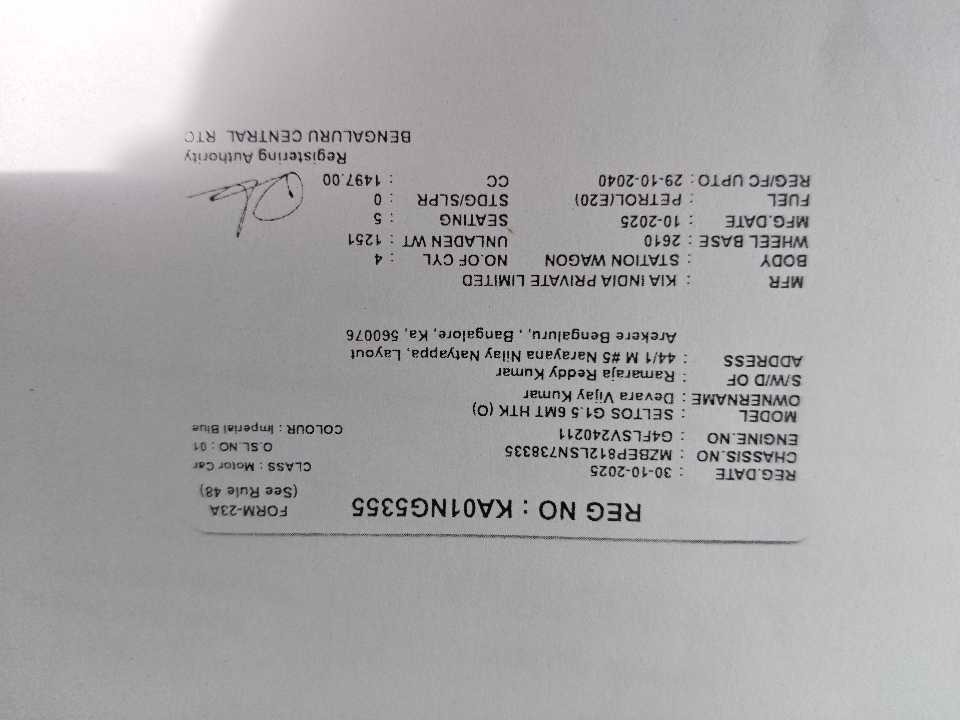KIA KIA MOTORS SELTOS G1.5 6MT HTK OPTION 2025 PETROL